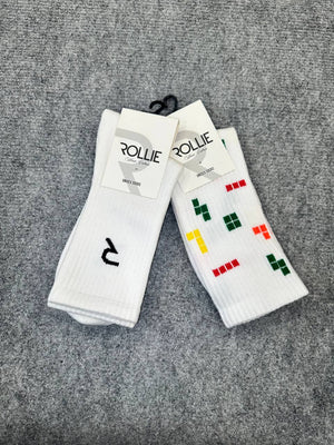 Rollie Blocks ve R Logo - 2'Li Unisex Çorap