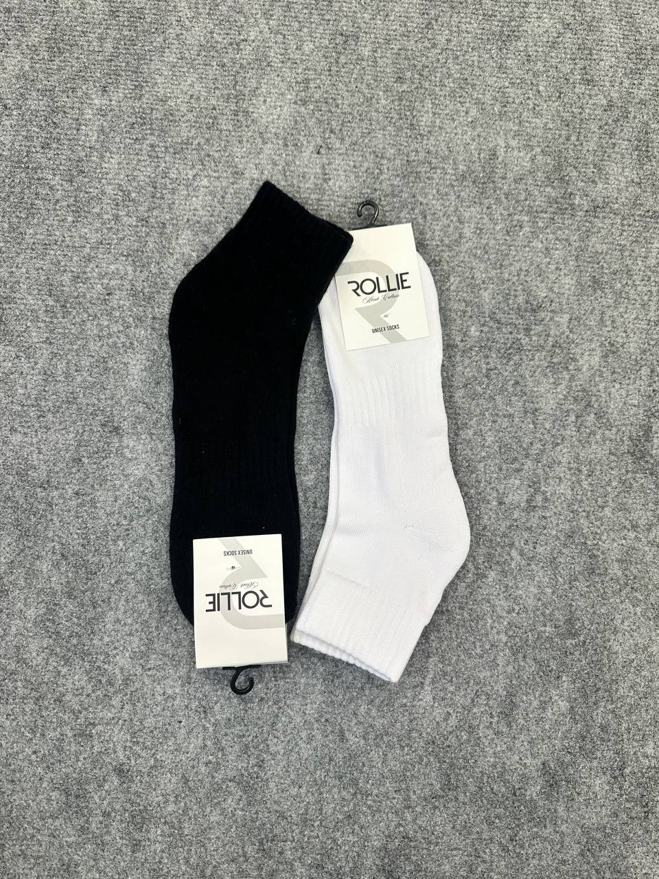 Düz Siyah ve Beyaz - 2'Li Unisex Çorap