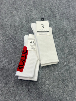 Beyaz ve Red Rollie - 2'Li Unisex Çorap