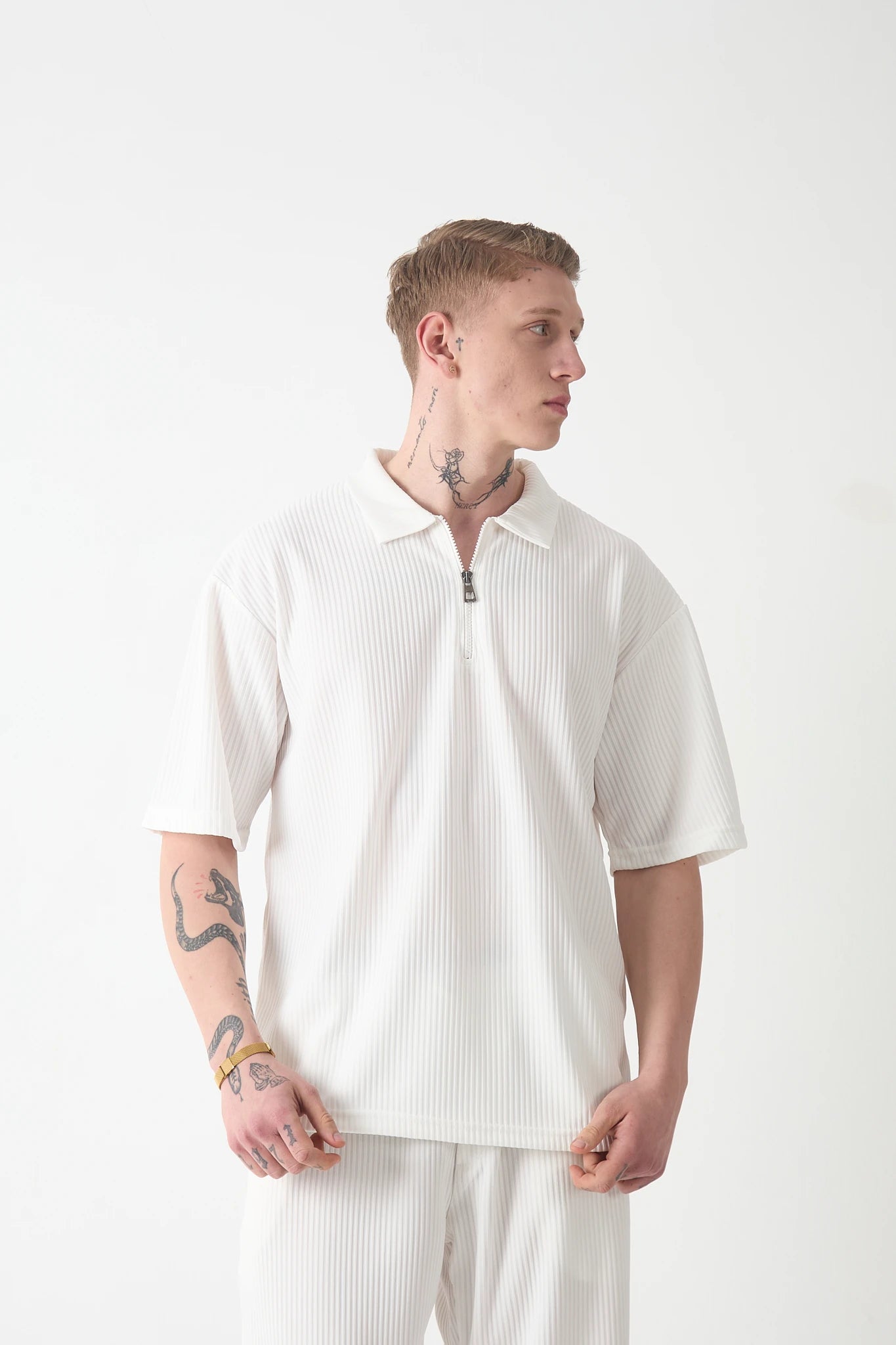 YAKA FERMUARLI OTTOMAN T-SHIRT